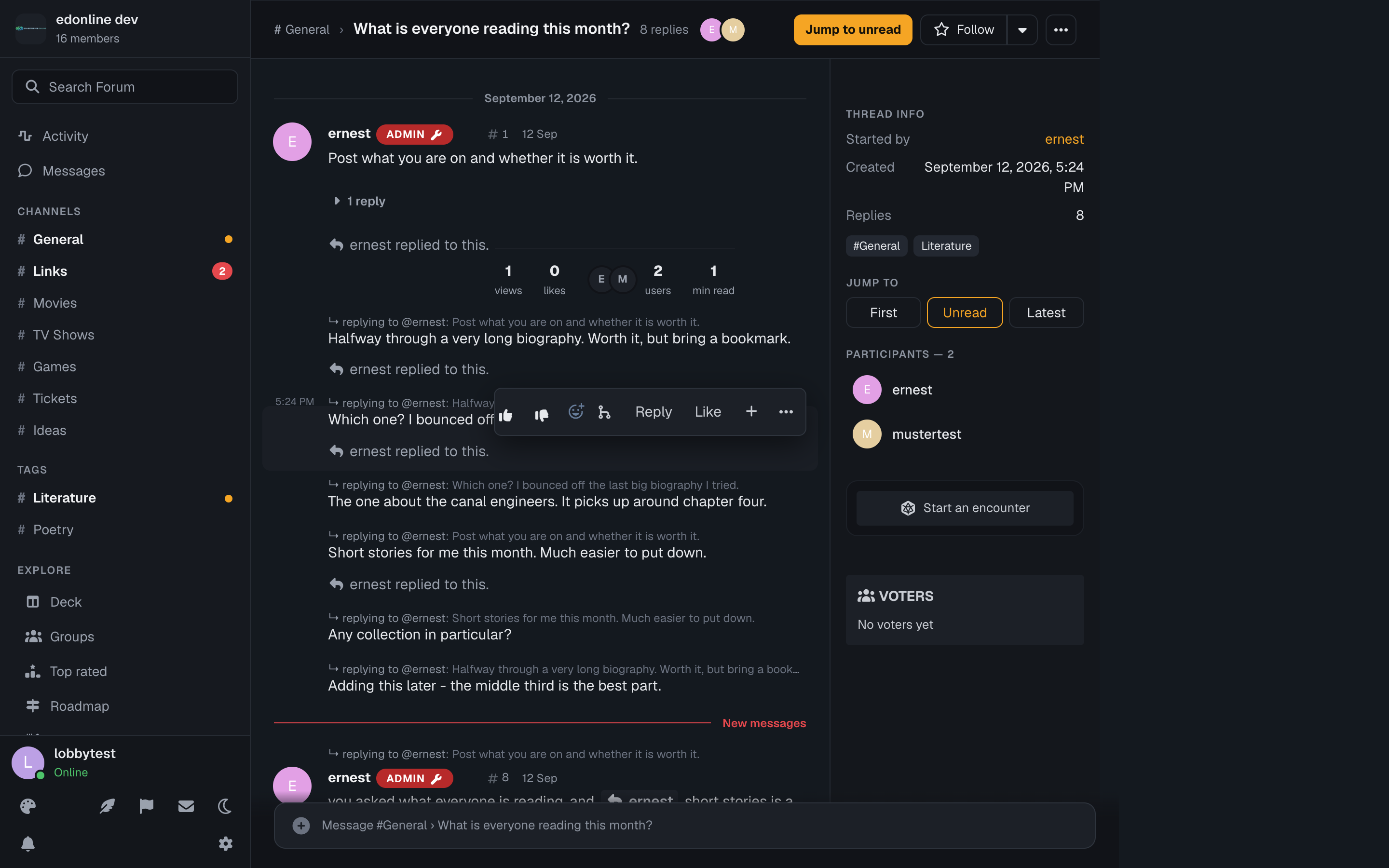 A discussion in Lobby