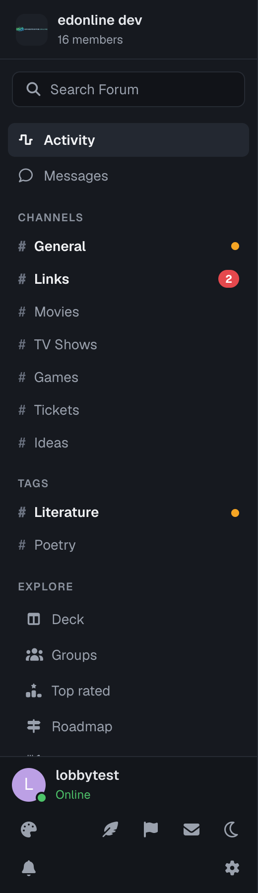 The sidebar