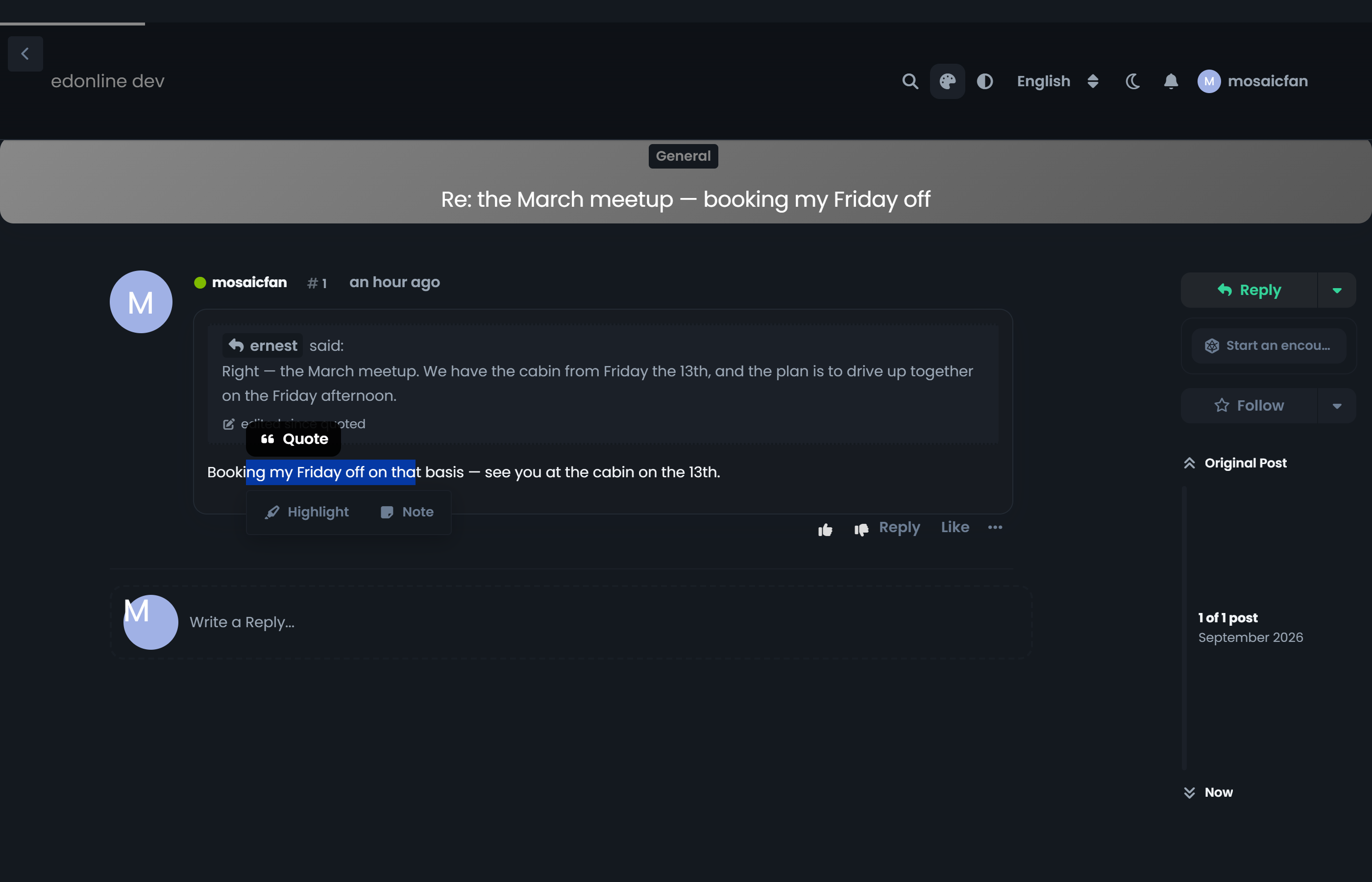 The selection toolbar