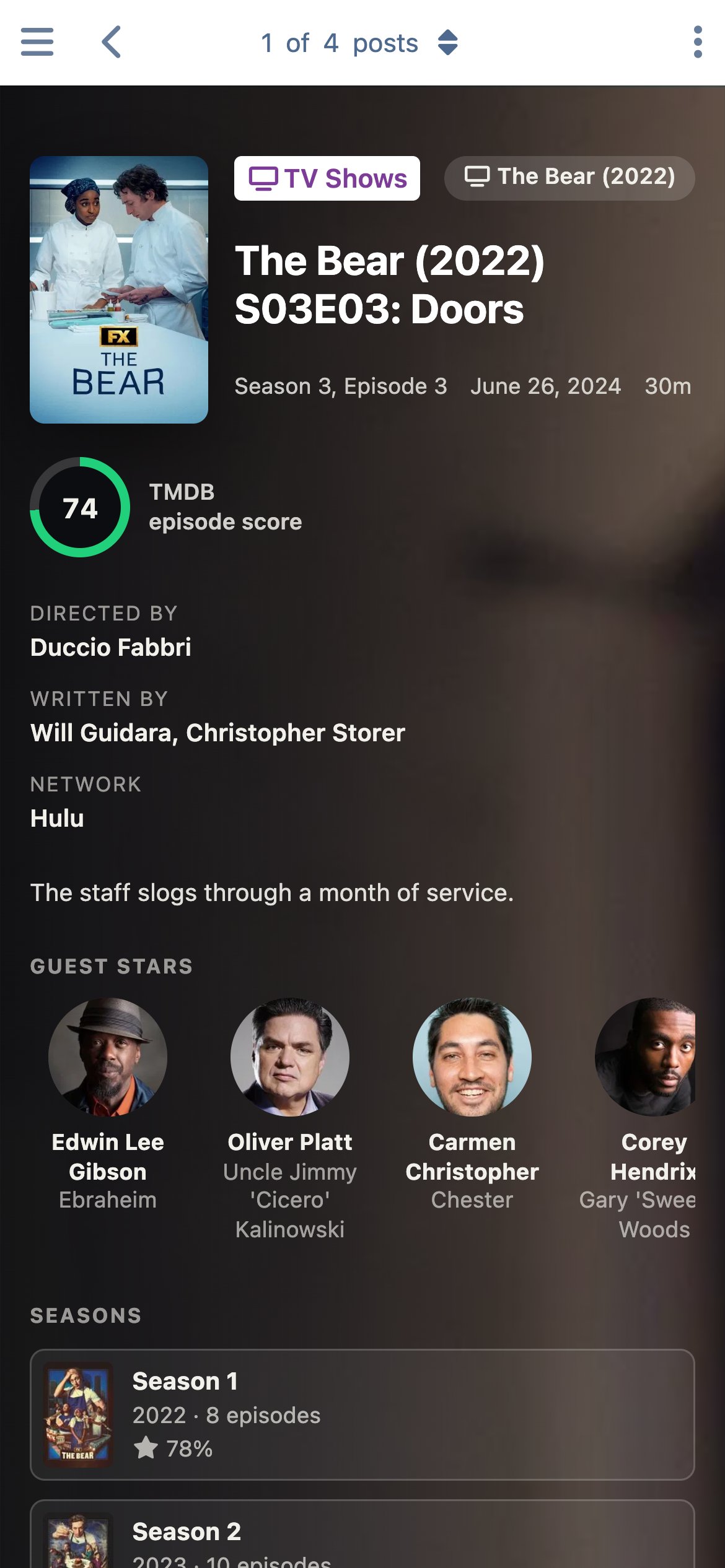 An episode discussion on a phone