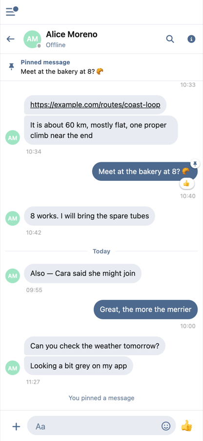 A conversation on a phone