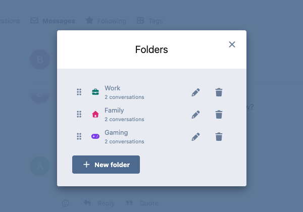 Managing folders