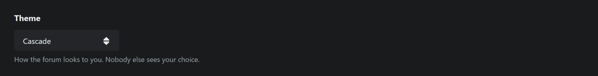 The picker on a member's settings page
