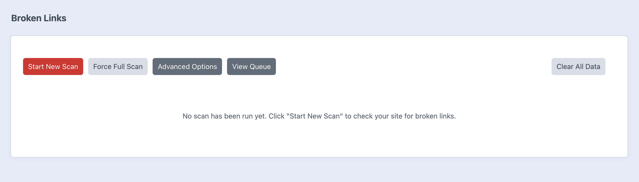 Broken Links control panel