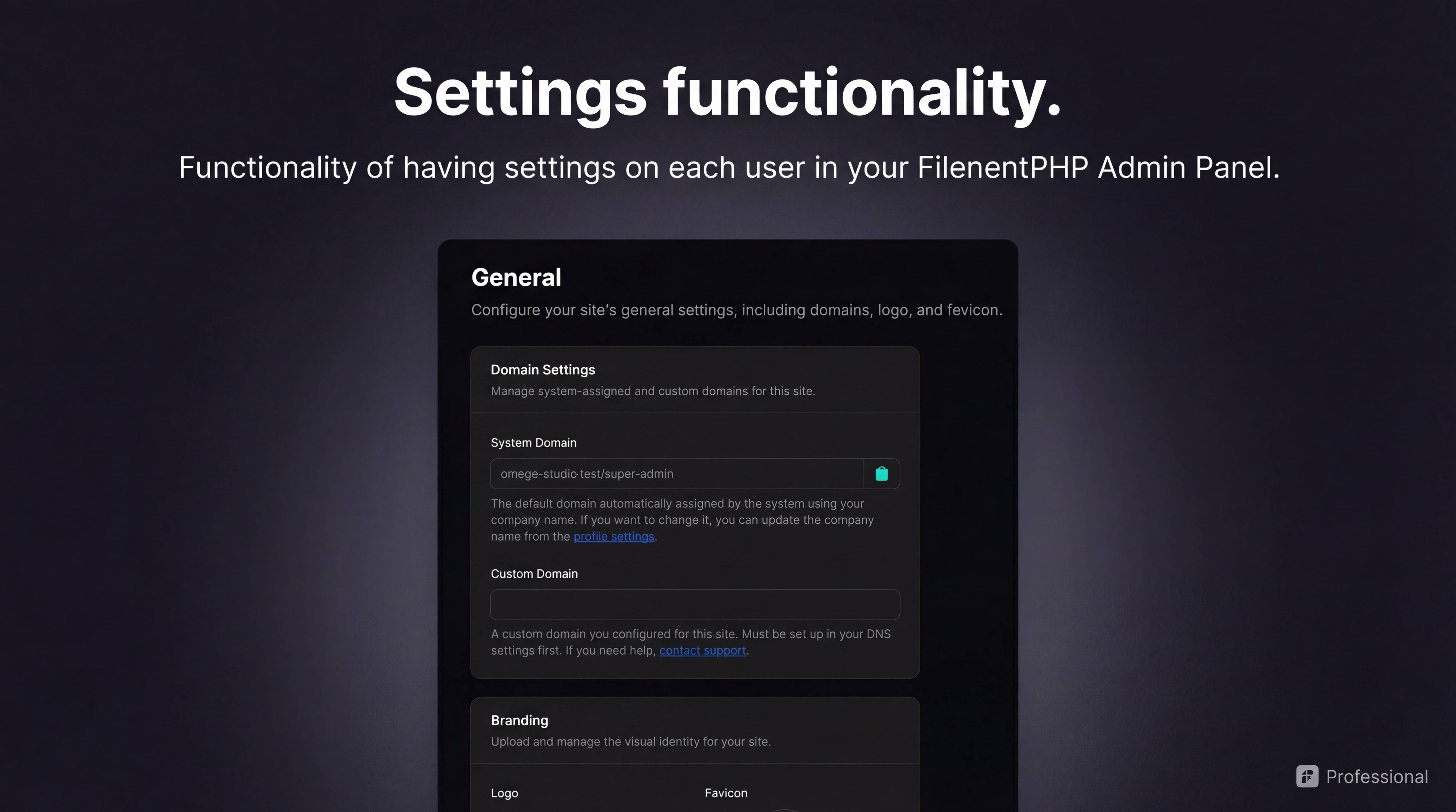 Dynamic Settings Screenshot