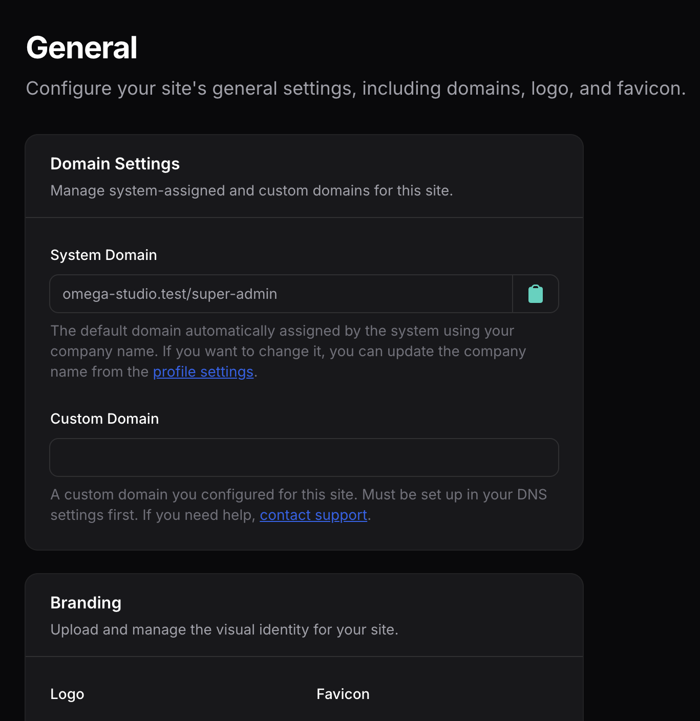 Dynamic Settings Screenshot
