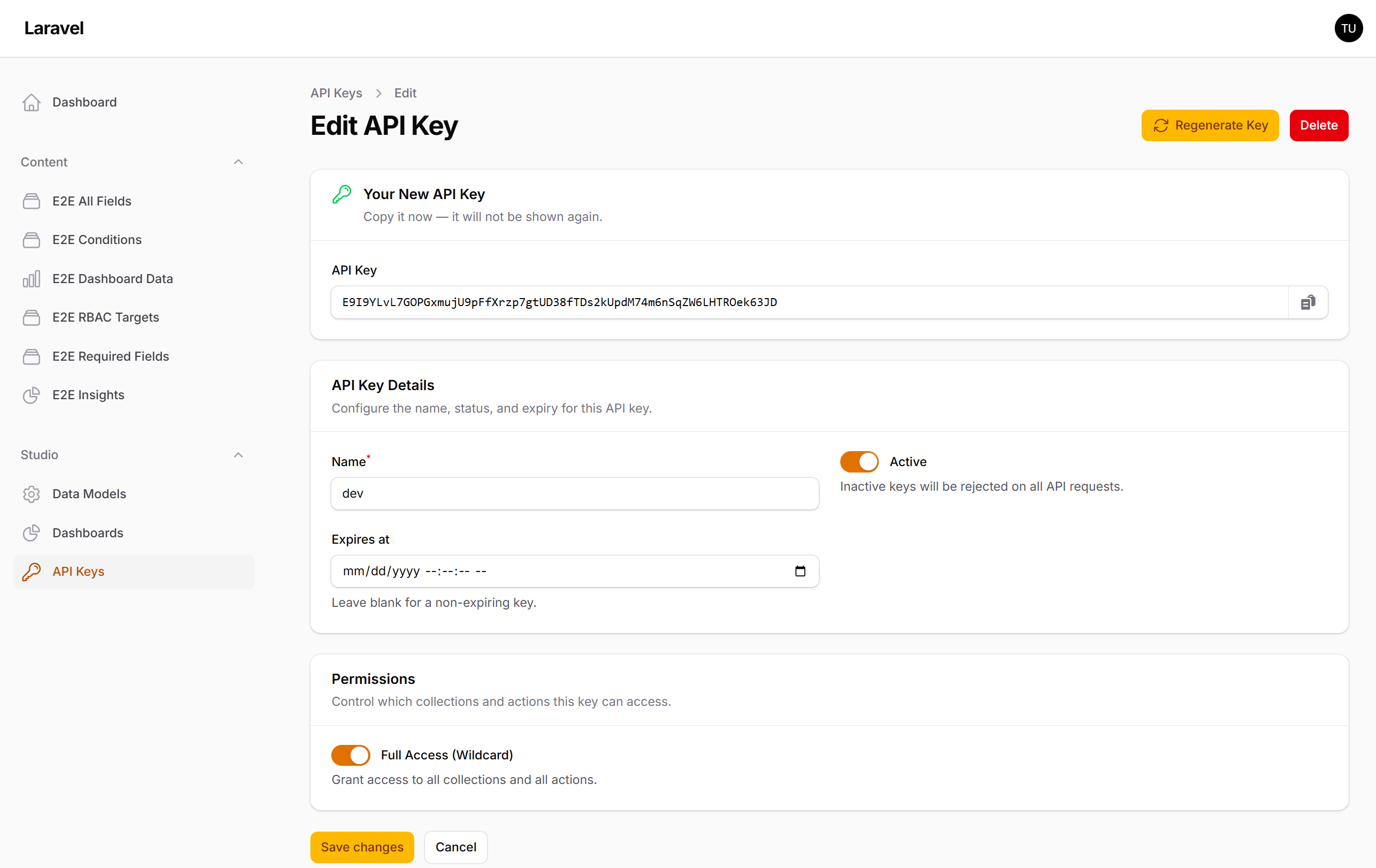 API Key Editor