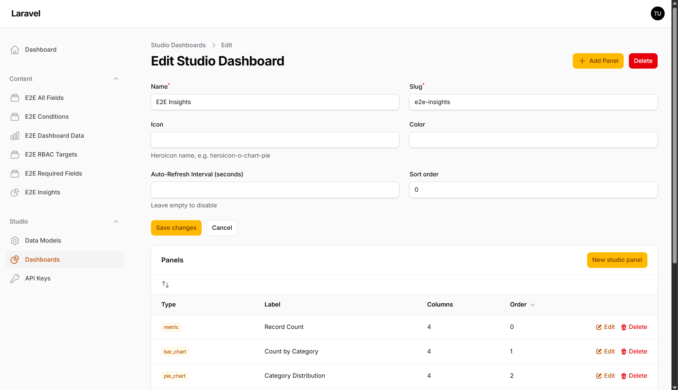 Dashboard Editor