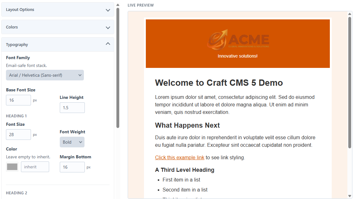 Email Templates Craft CMS Screenshot