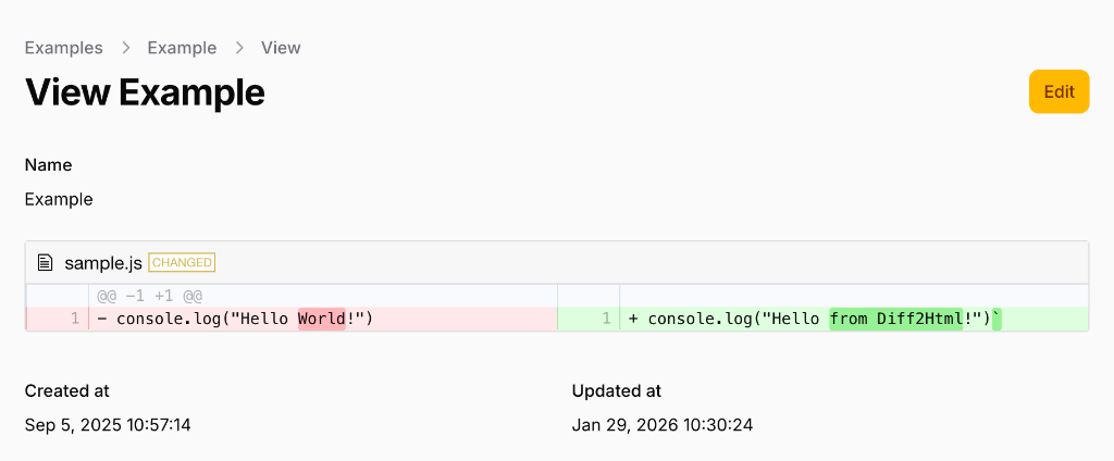 Filament Diff View Demo