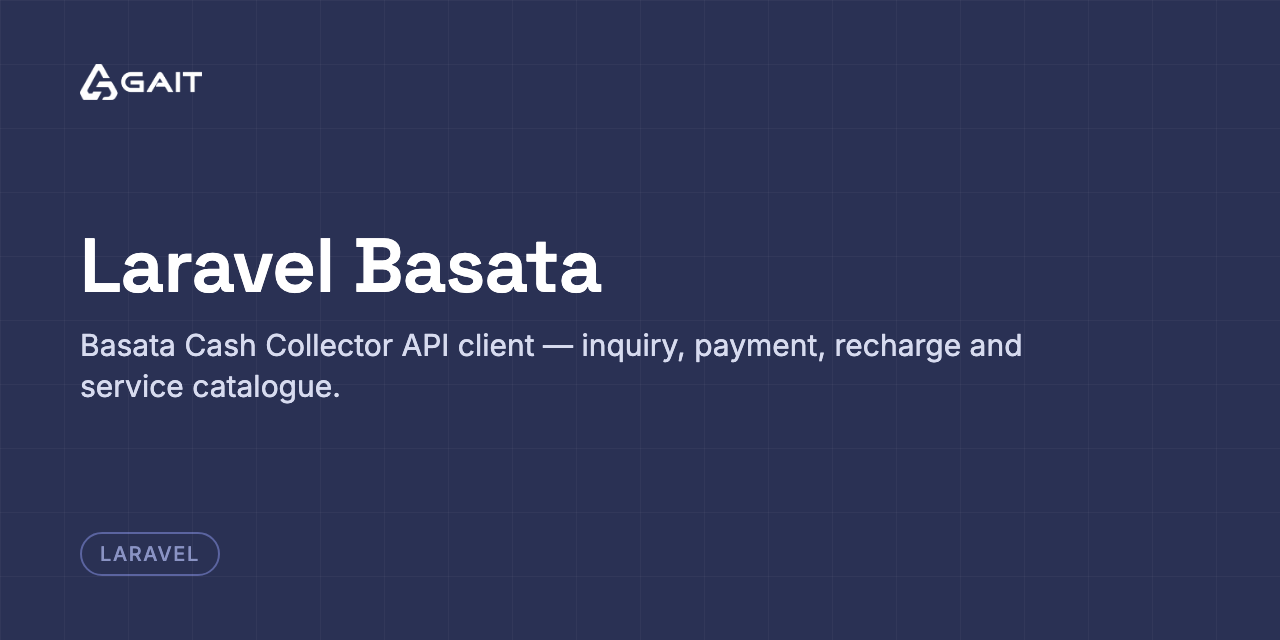 Laravel Basata — Basata Cash Collector API client — inquiry, payment, recharge and service catalogue.