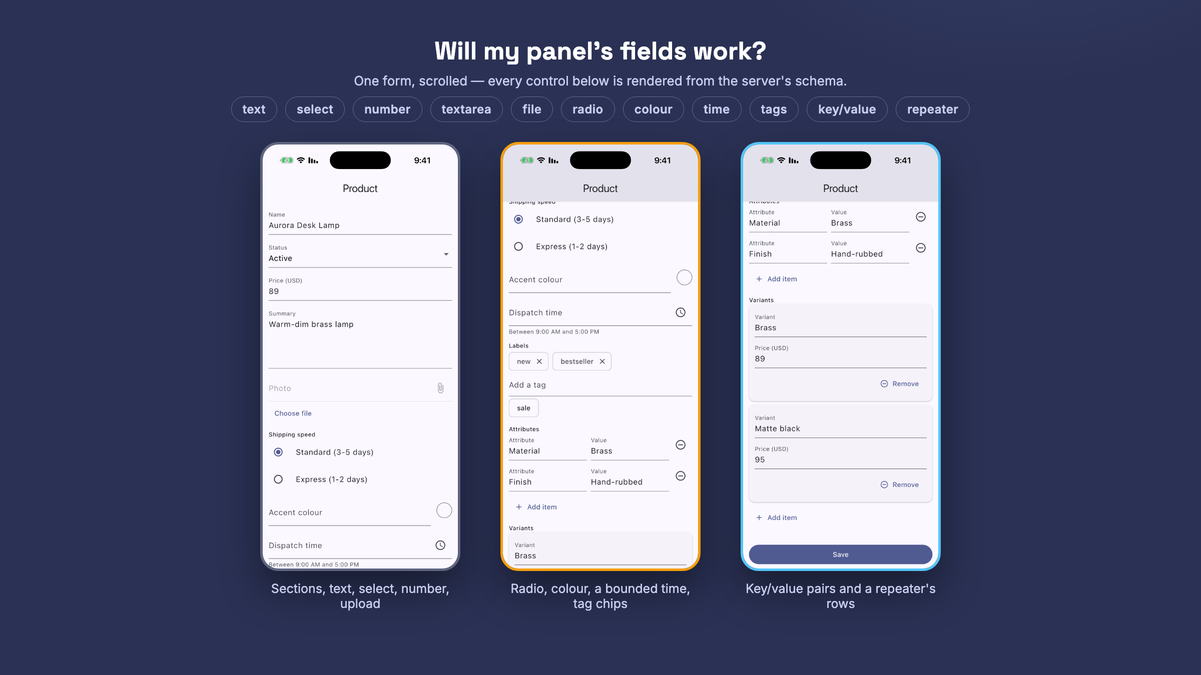 Form field types