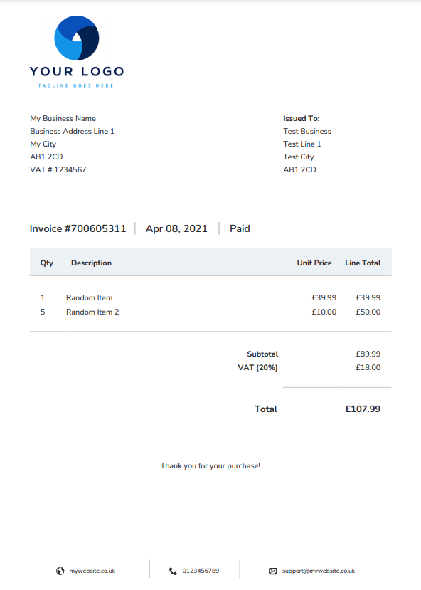 Example Invoice