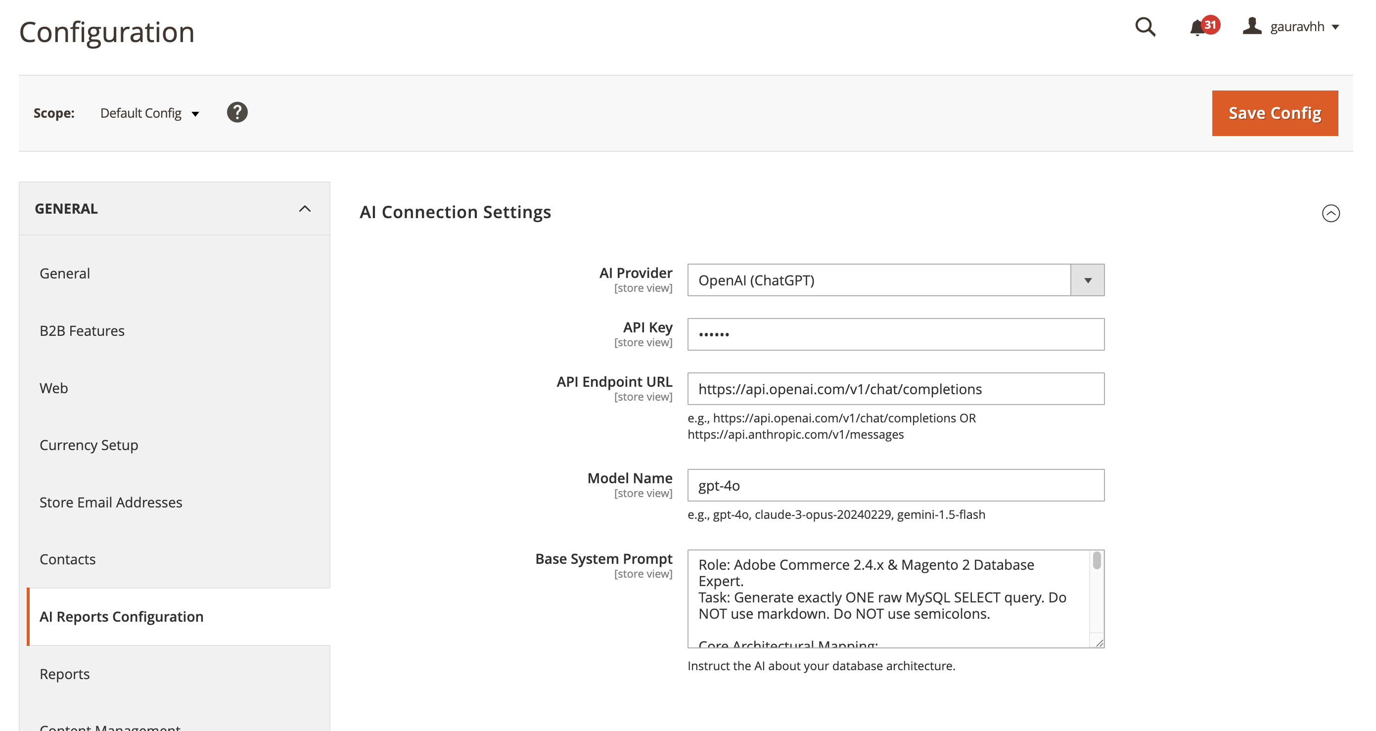 Configuration Settings
