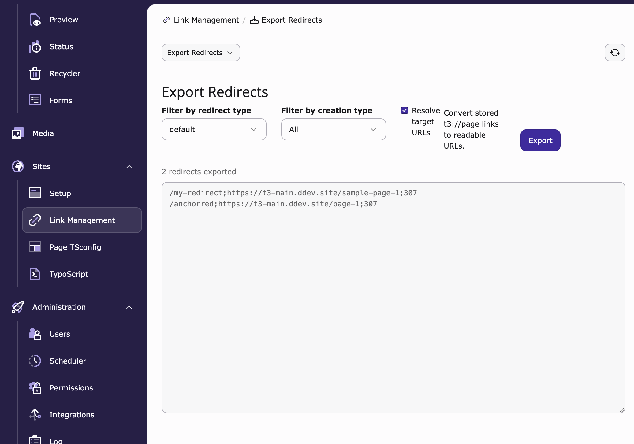 Export module