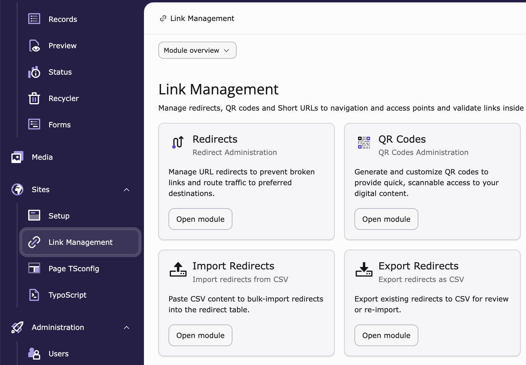 Link Management module