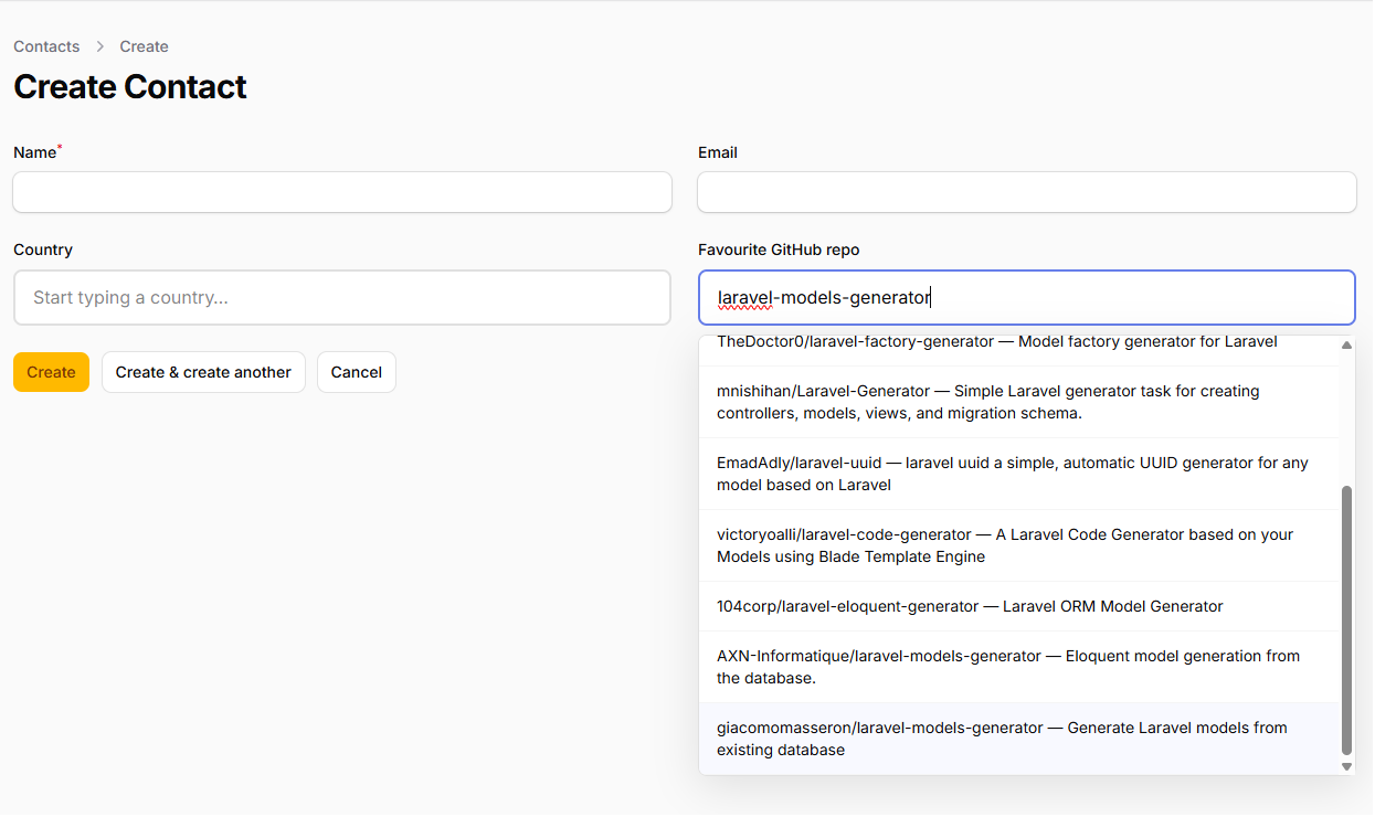 Server-search autocomplete