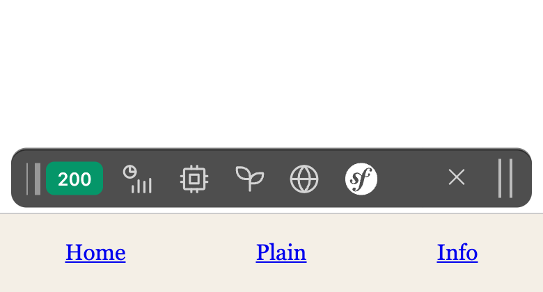 On a phone: one piece, above the page's own bar along the bottom