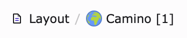 Page module breadcrumb showing the page uid, e.g. "Camino [1]"
