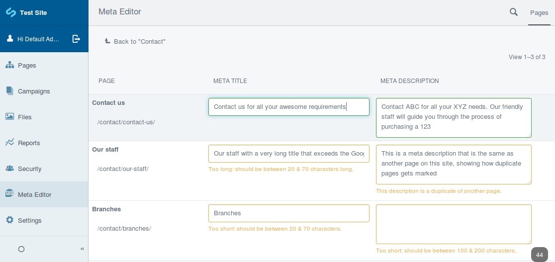 Silverstripe Meta Editor