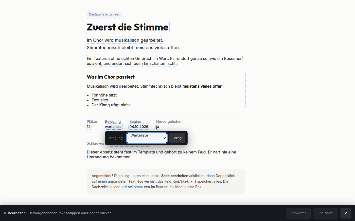 A select opening next to the word the template made from it