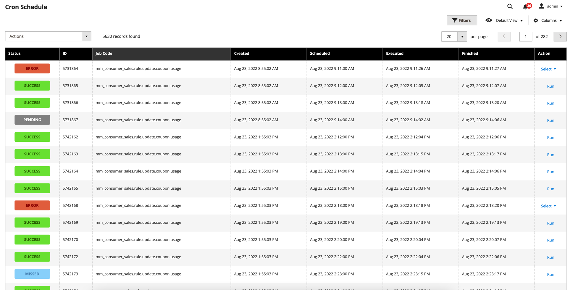 Schedule List