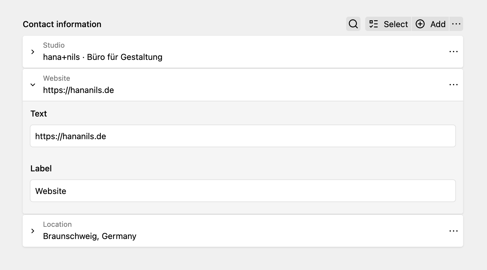 Screenshot of Structure Accordion