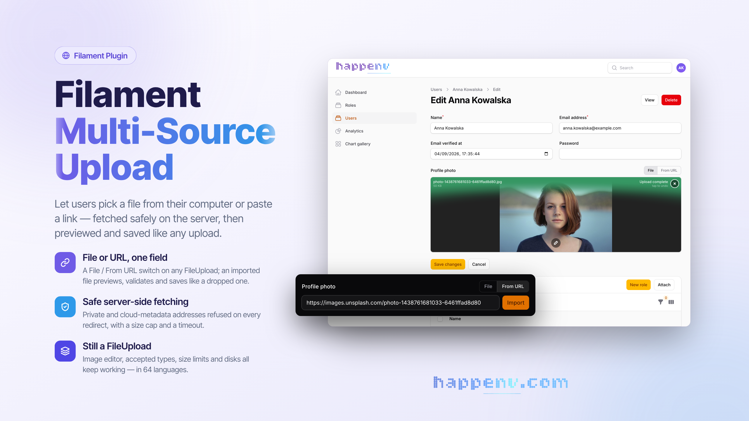 Filament Multi-Source Upload