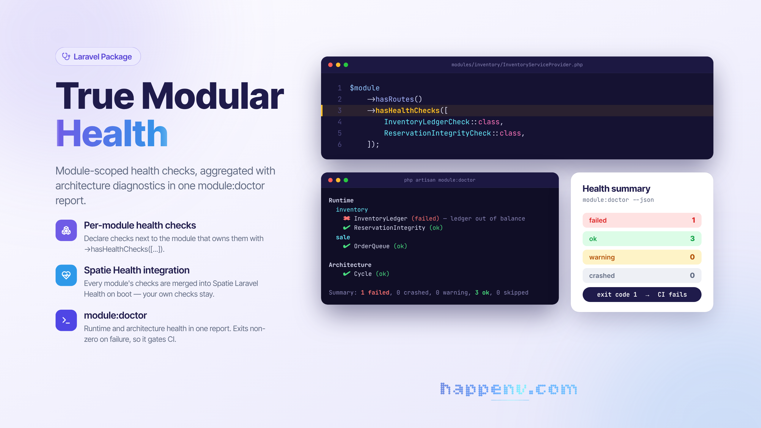 Laravel True Modular Health