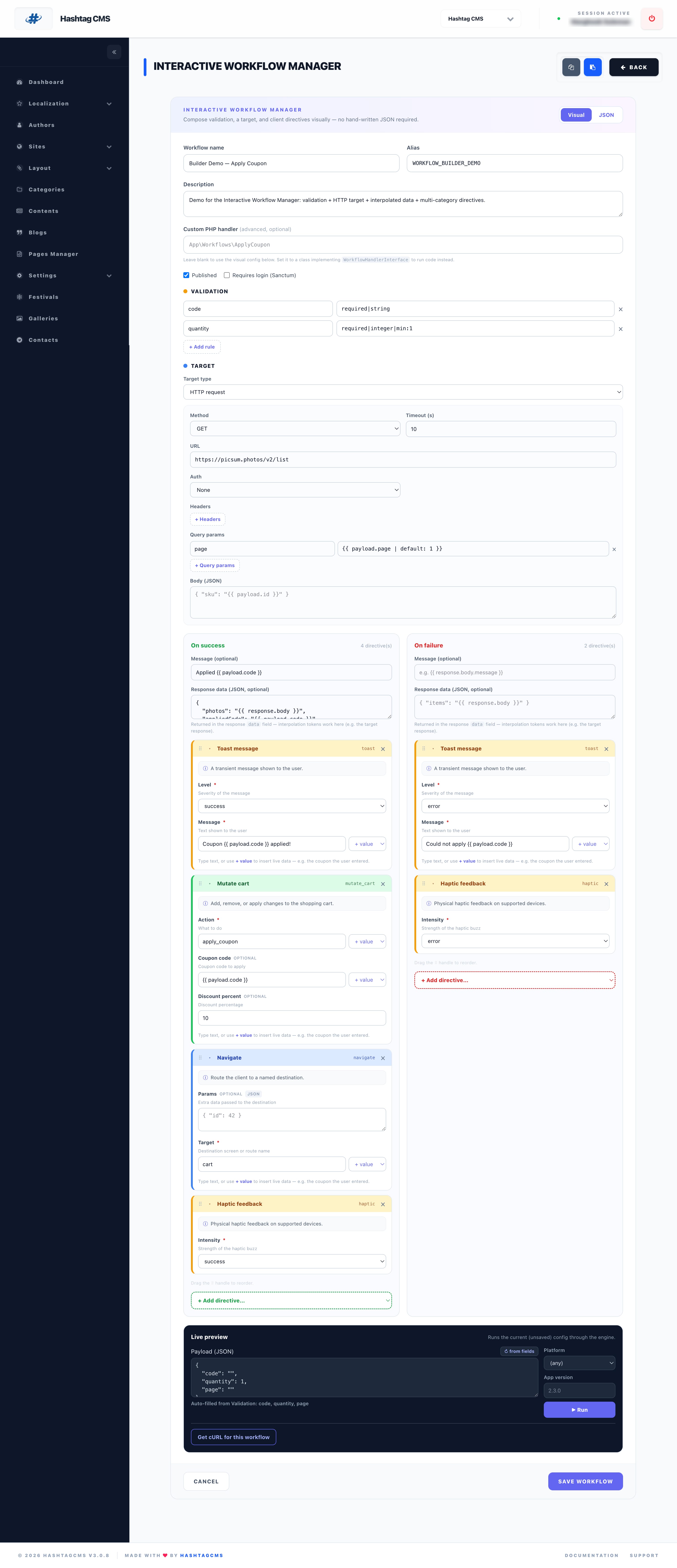 Workflows Editor