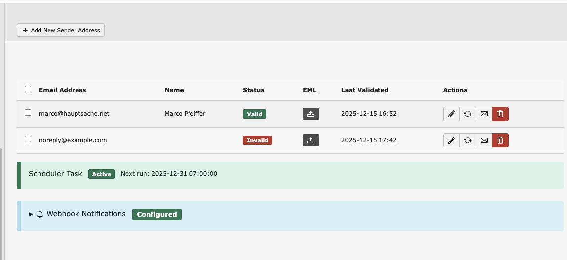 Mail Sender Backend Module