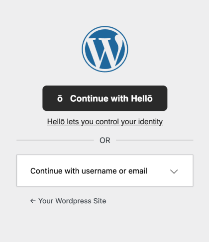 /wp-login.php page with Hellō Login
