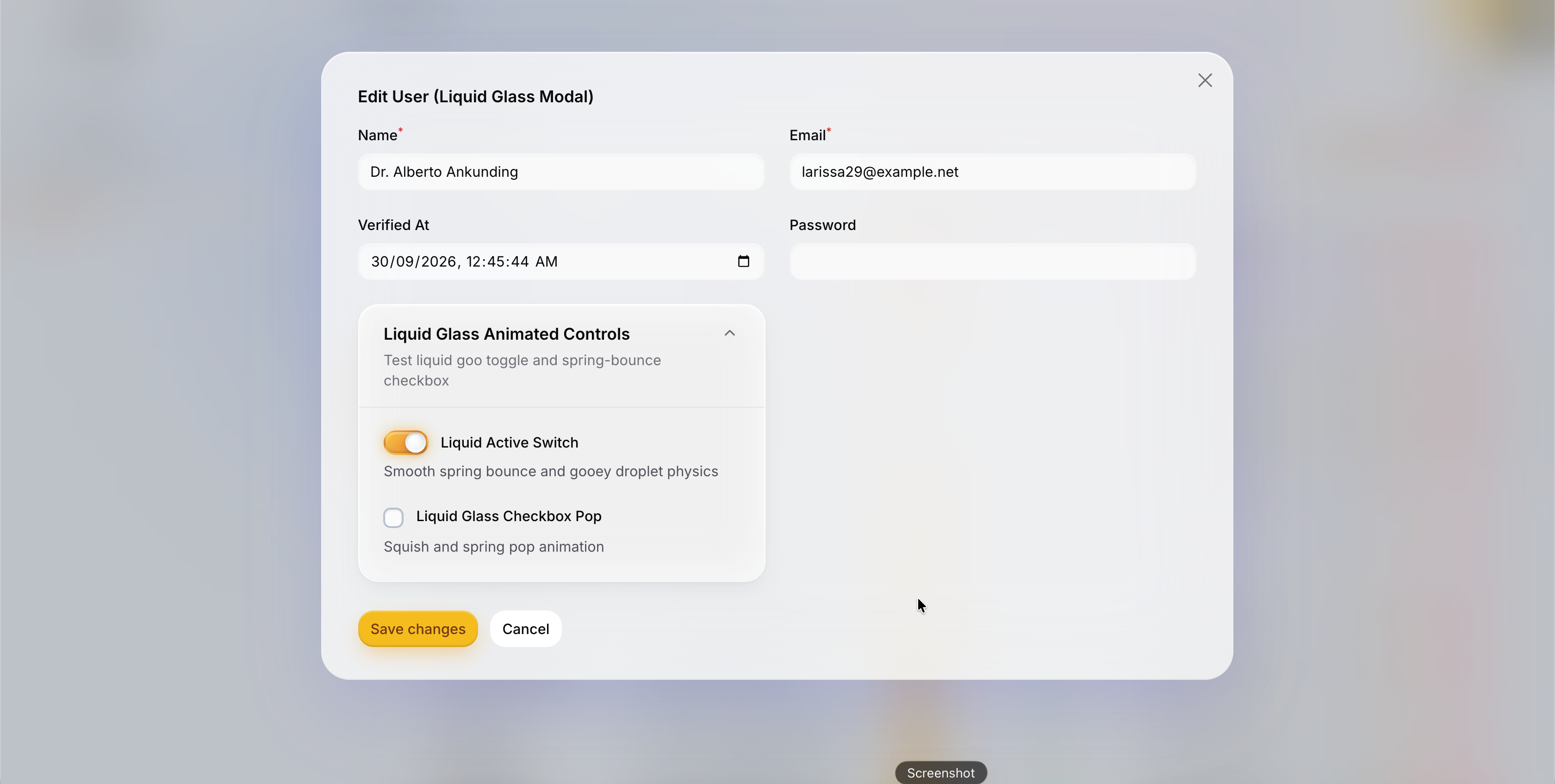 Edit User Modal - Light Mode