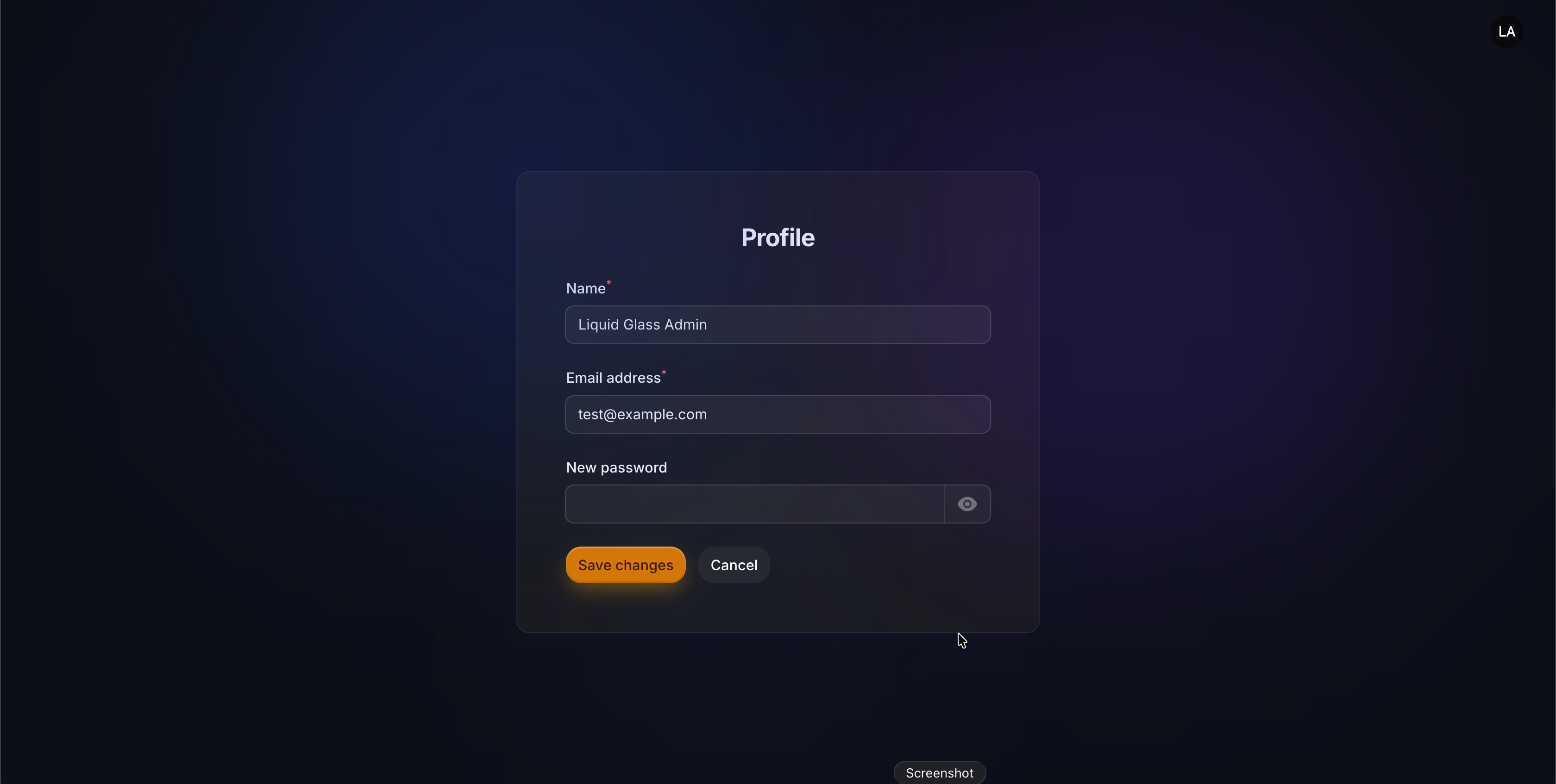 Profile Modal - Dark Mode