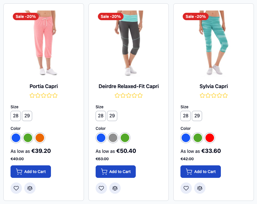 Discount labels in a listing