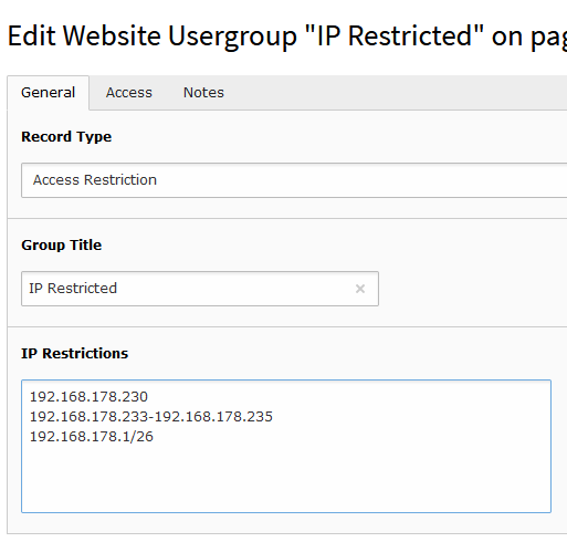 IP Access Restriction in Backend