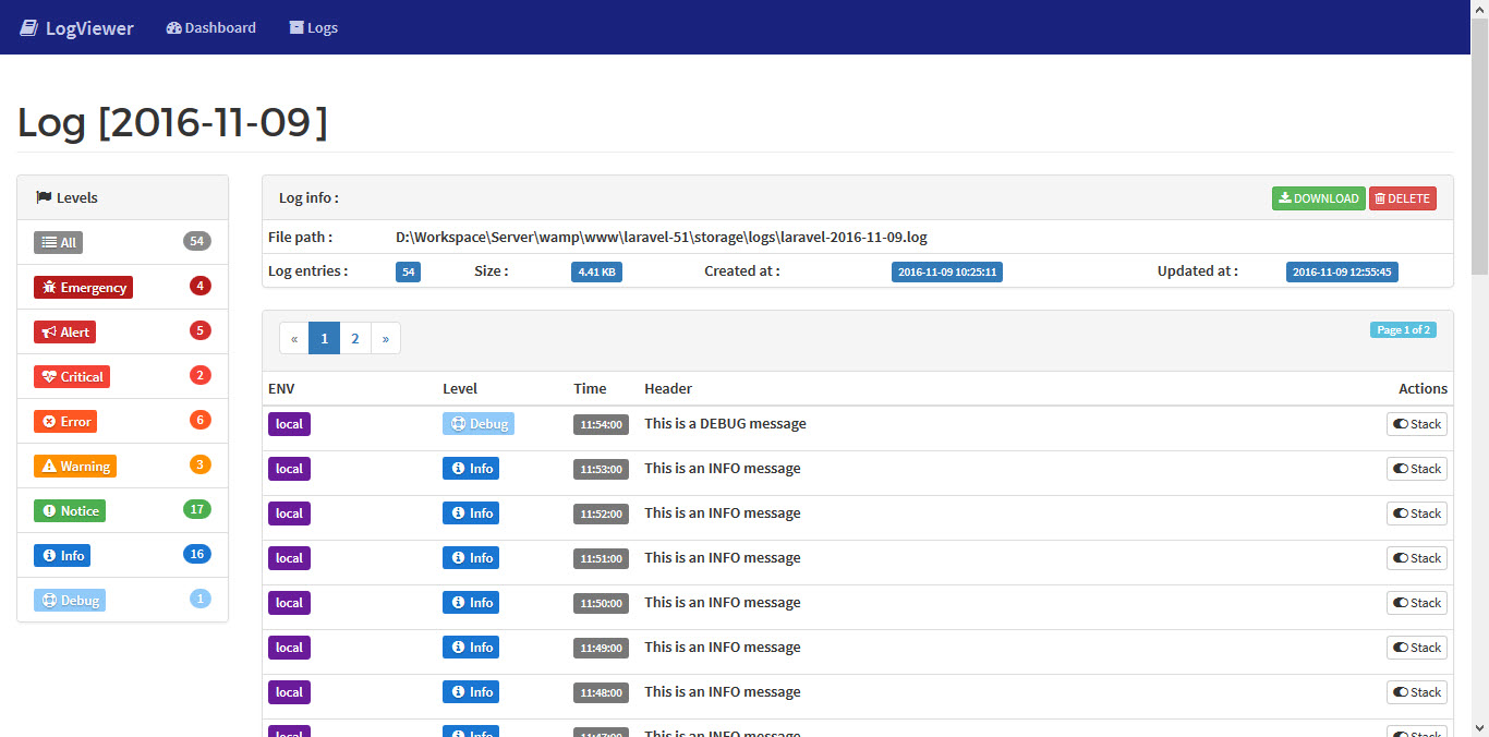 Bootstrap single log