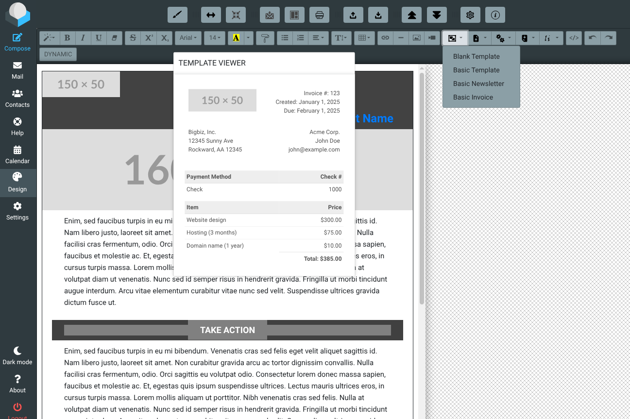 RoundCube Design View 