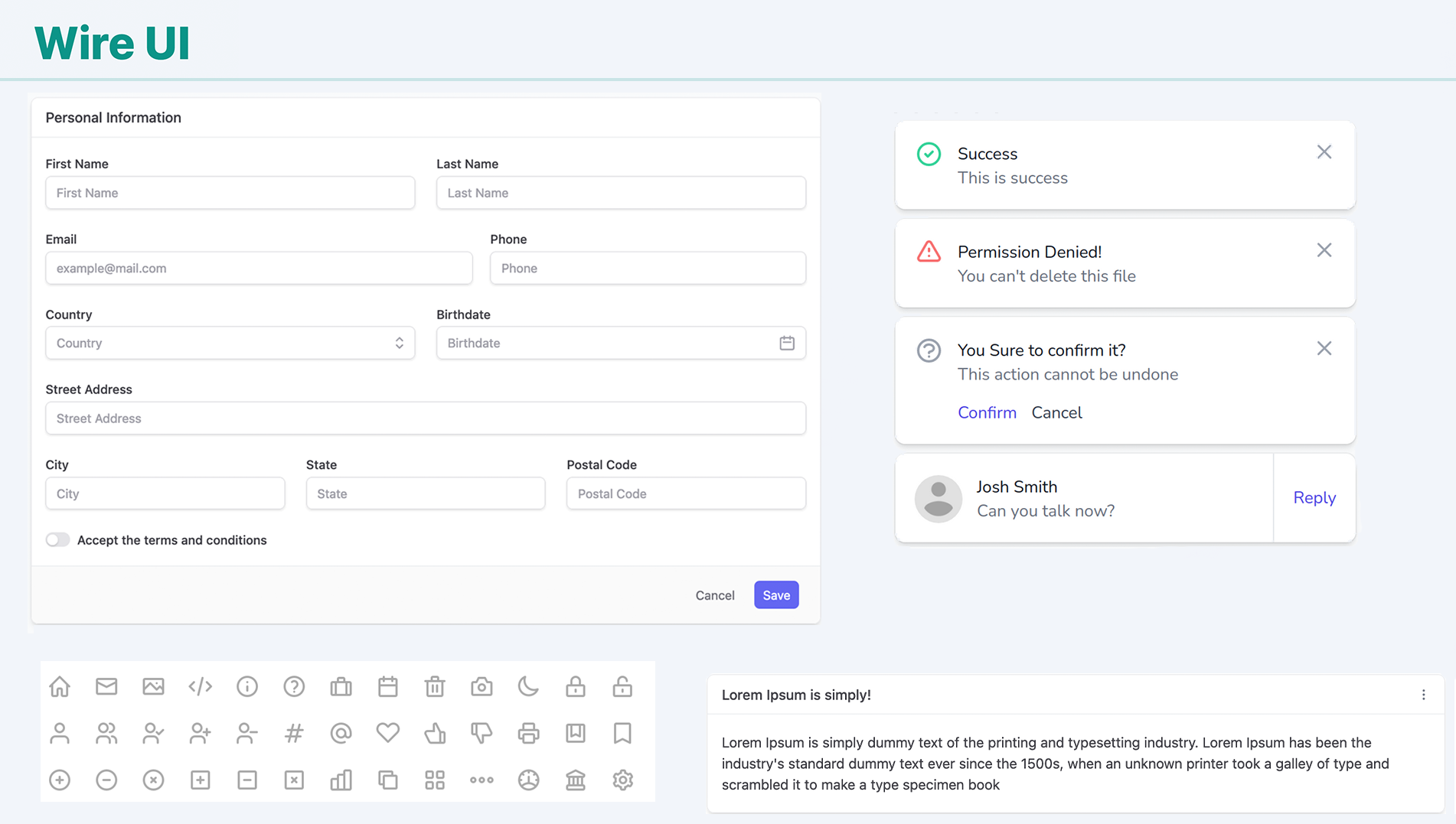 Wire UI Features