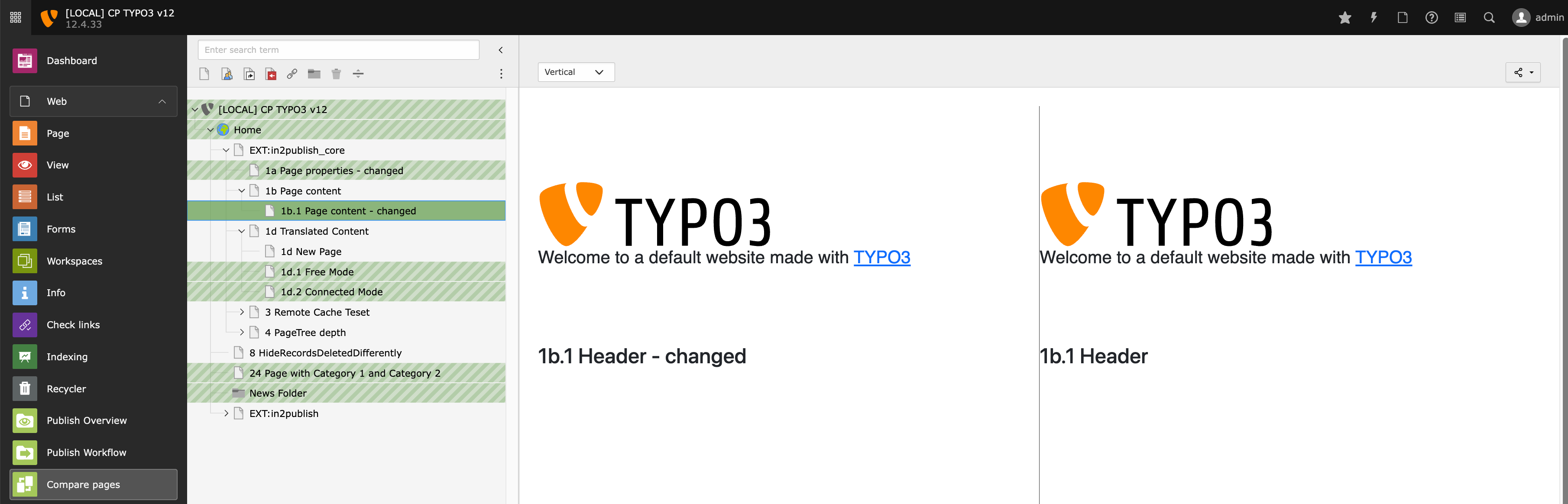 Publisher Compare Pages Module