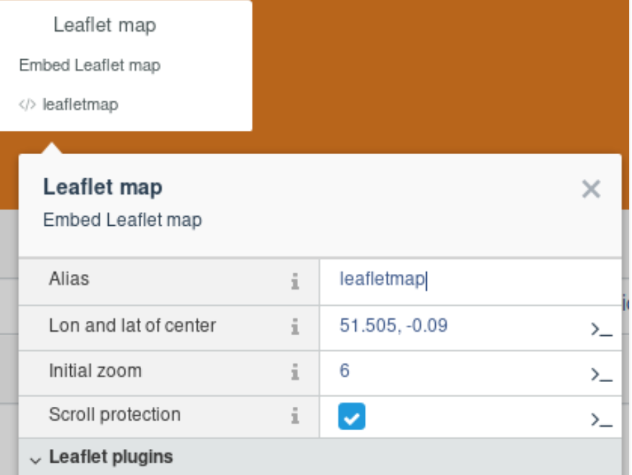 Leaflet map component