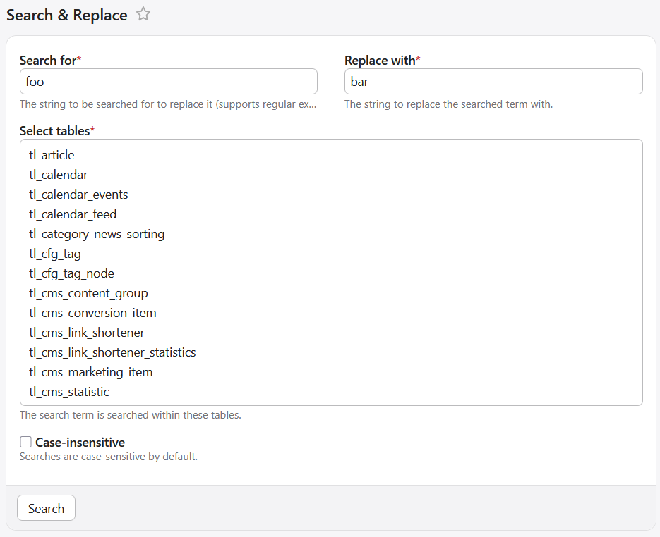 Search & Replace Screenshot