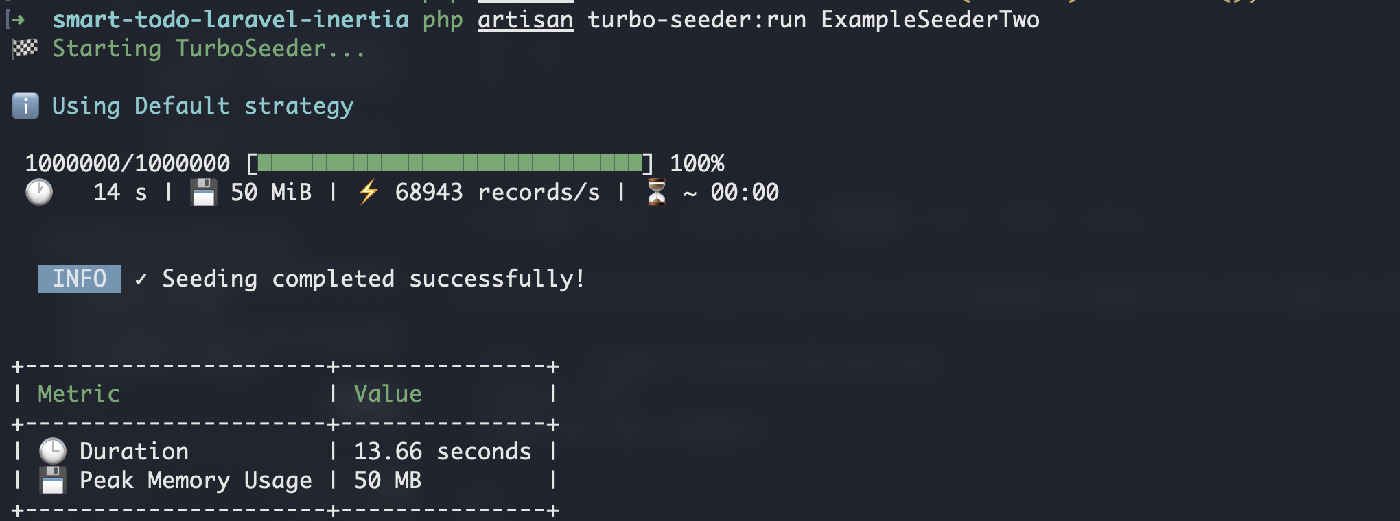 Laravel Turbo Seeder Demo