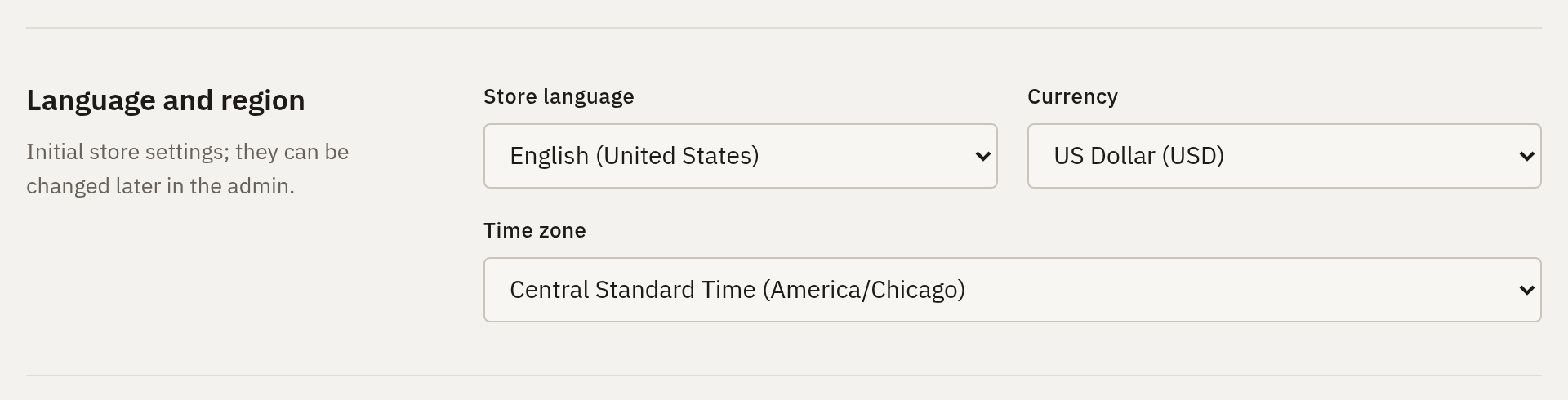 Language and region