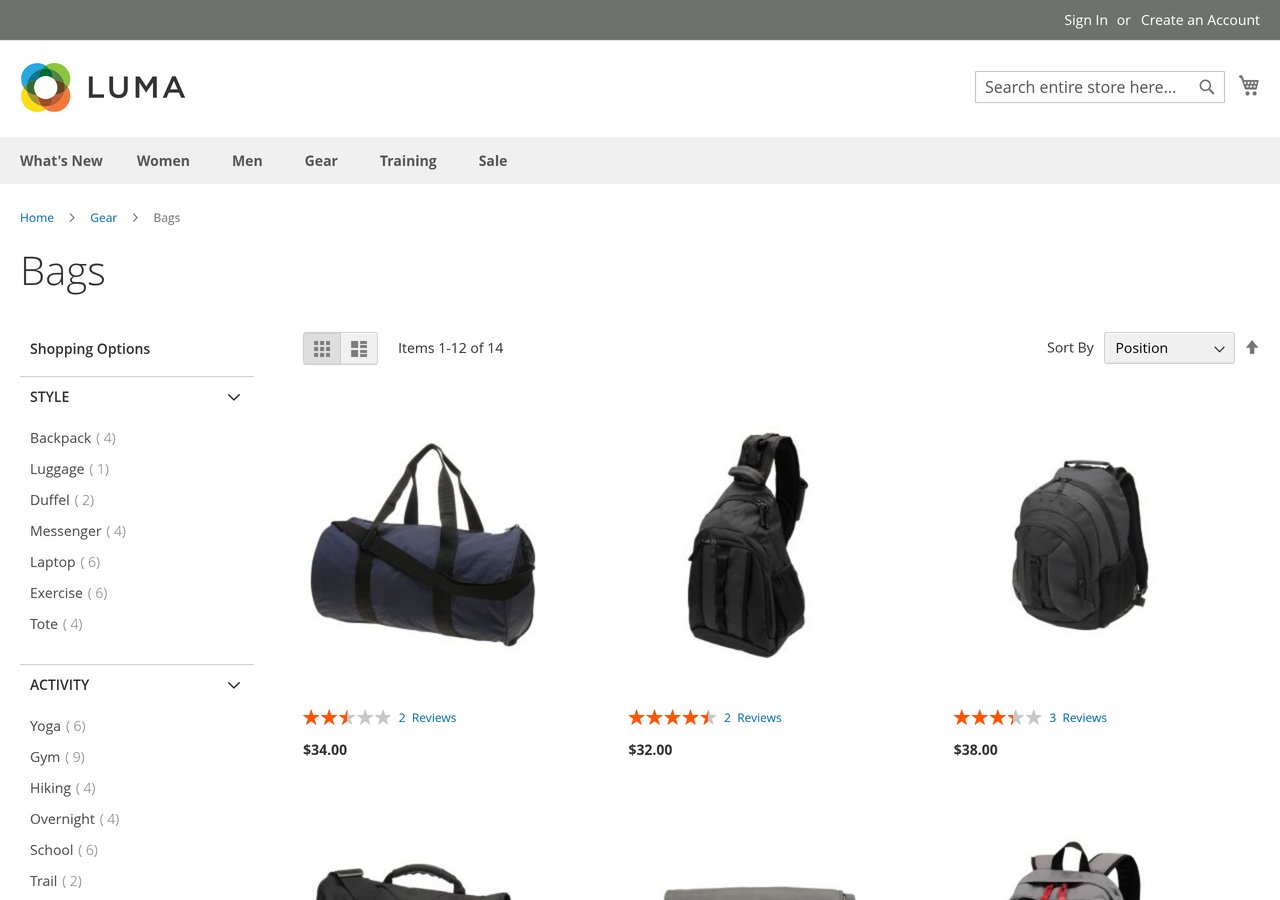 Category page