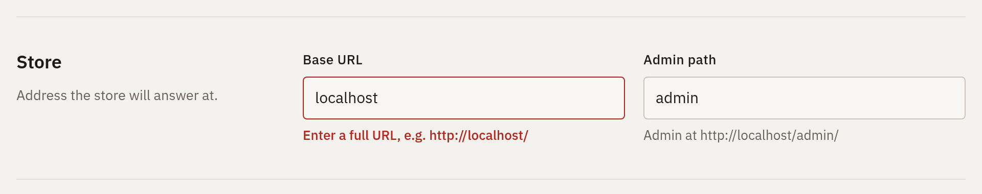 Validation of the base URL