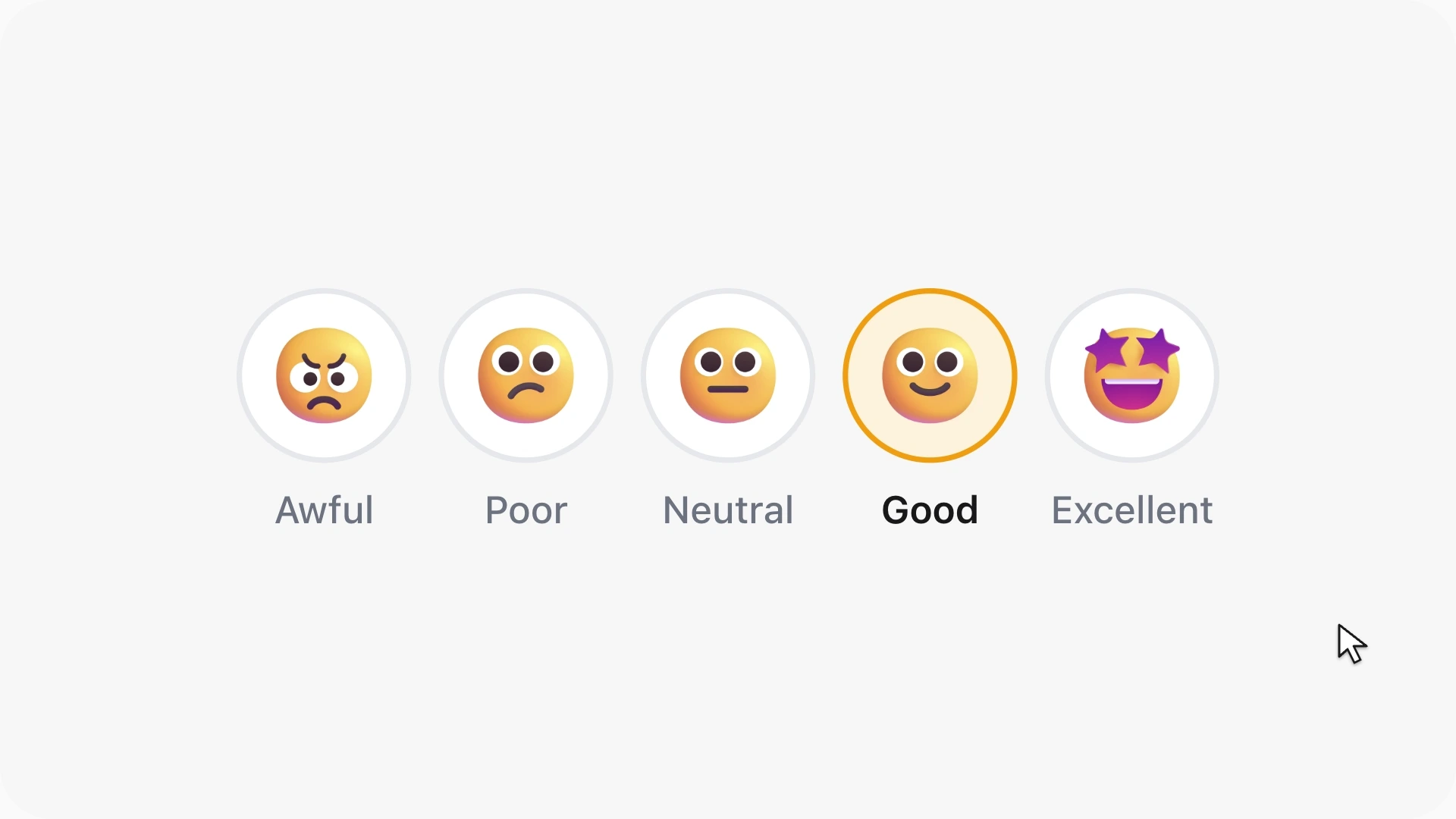 Animated preview of an interactive NPS survey rating