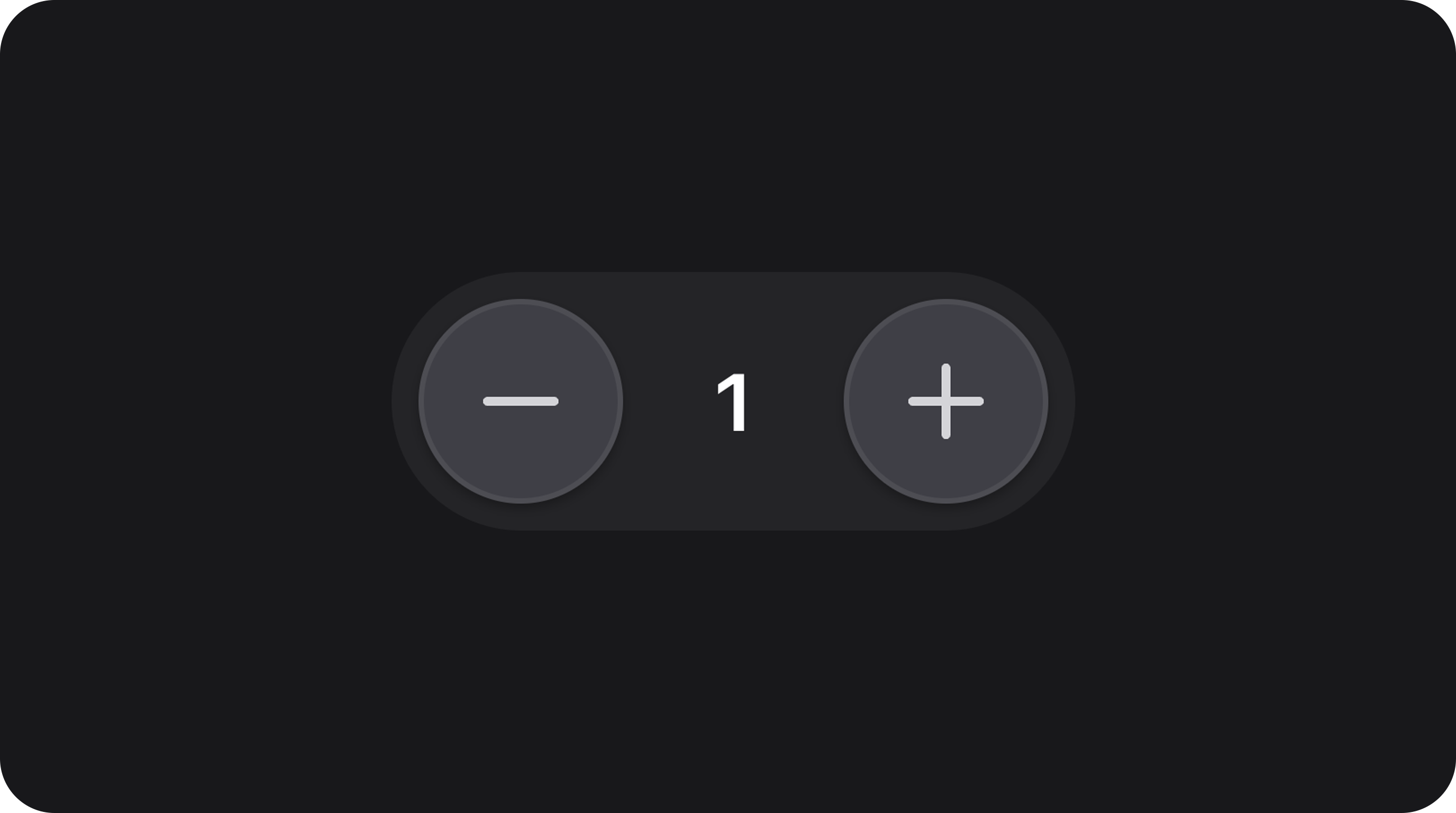 NumberStepper - Pill-shaped numeric stepper control with plus/minus buttons and dynamic NumberFlow animation
