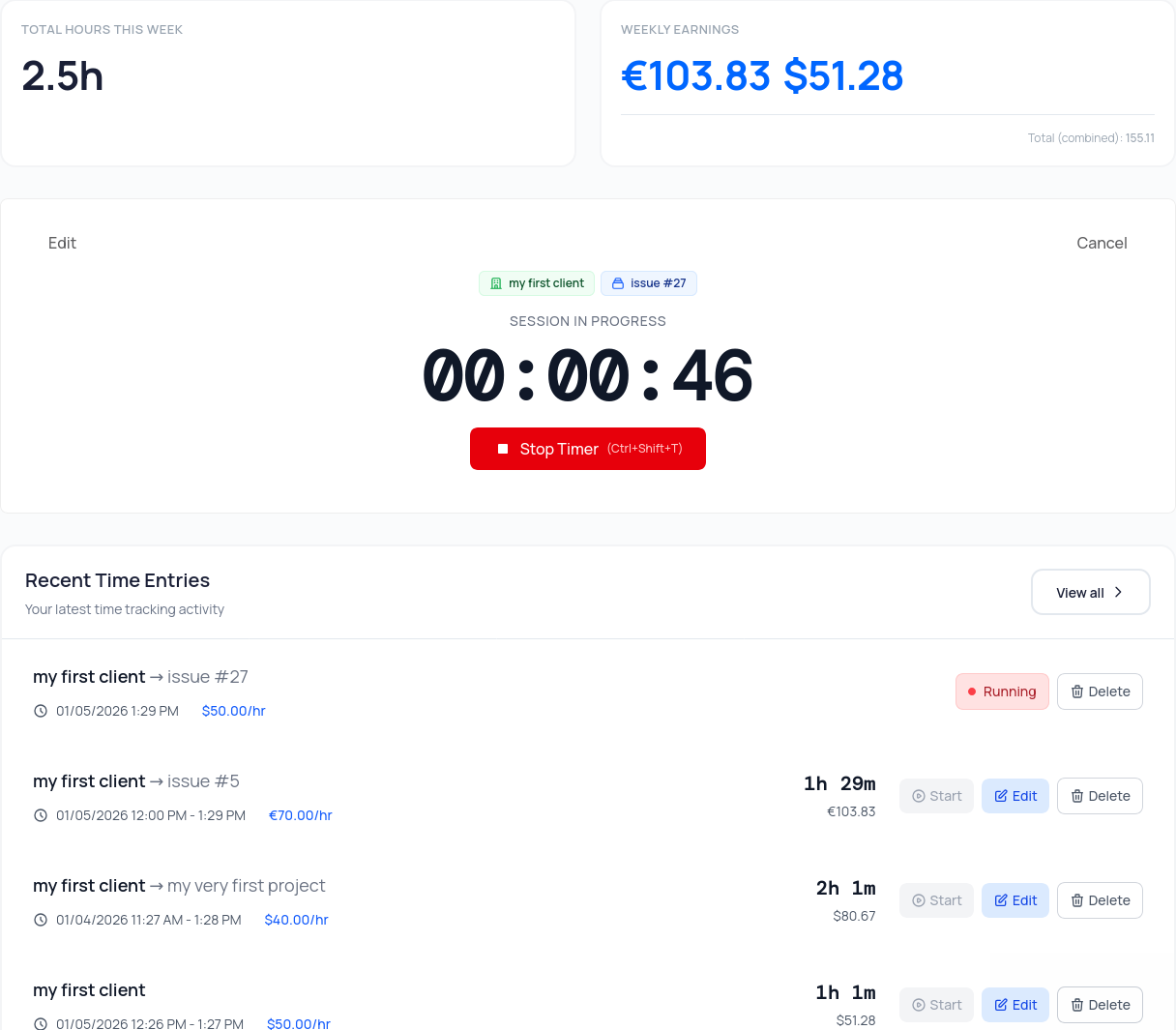 Running Timer