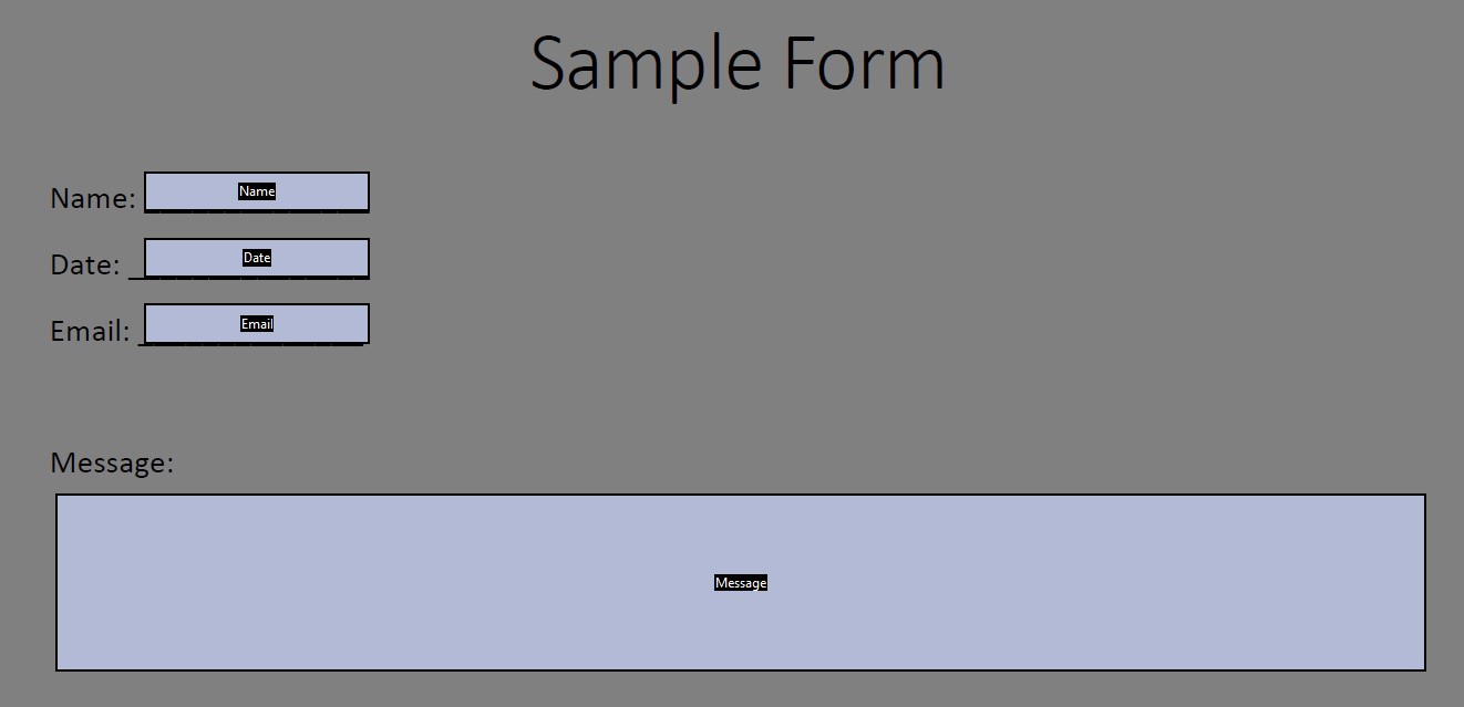 Example of Sample Form